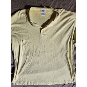 Y2k Era Lacoste Polo Shirt Men's XXL Pale Yellow Short Sleeve Pique Cotton Logo